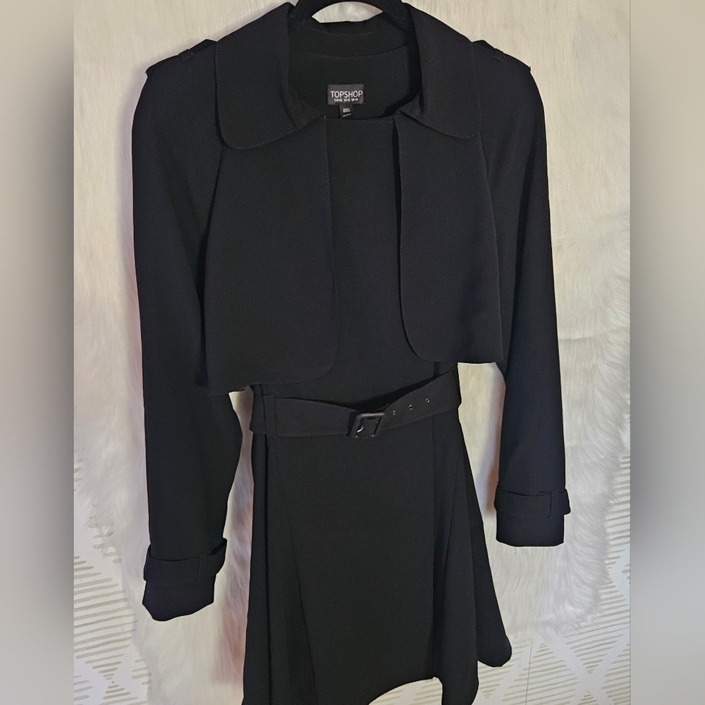 TOPSHOP *Ultra Rare* Classic A-Line Caped Trenchcoat (NWOT) - Picture 2 of 9